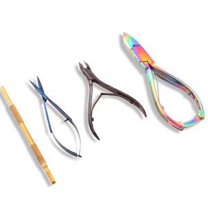 Japanese Stainless Steel Titanium Gold Color Professional Beauty Tools Straight Curved Sharp Point Scissors Manicure Tools - Product Image 5