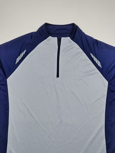 T-shirt sportif à manches courtes pour homme, coupe classique, uni, col zippé, respirant, imprimé par transfert thermique, en polyester tricoté - Product Image 6