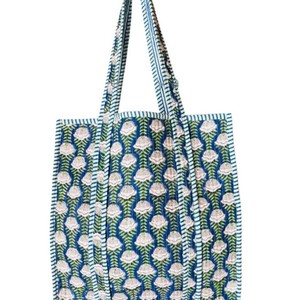 Large Cotton Quilted Tote <b>Bag</b> Travel Hand <b>Bag</b> For <b>Women</b> Shopping Tote <b>Bags</b> Handmade Weekender Overnight <b>Bags</b> <b>Beach</b> <b>Bag</b> - Product Image 4