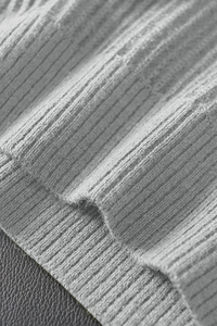 Nouveau design Pull en maille côtelée pour homme, coupe oversize, col rond, manches raglan, style streetwear décontracté, OEM ODM personnalisé - Product Image 3