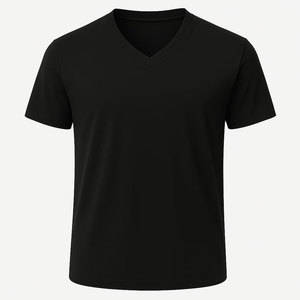 เสื้อยืดคอกวีชาย ออกแบบเองได้ ผลิตจากผ้าฝ้าย ราคาโรงงานโดยตรง MOQ ต่ำ จัดส่งทั่วโลก ขนาดพอดีตัวตามสั่ง รับประกันตามฤดูกาล - Product Image 1