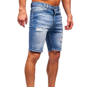 Pantalones Cortos para Hombre, Transpirables, Muy Atractivos, de Color Sólido, Estilo Desgastado, Verano, Corte Moderno, Lavado Desgastado, Precio Bajo, Stock de Fábrica - Product Image 3