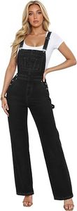 Mono de pana de cintura alta para mujer, de color liso, ajuste holgado, largo completo, informal, transpirable, para todas las estaciones - Product Image 2