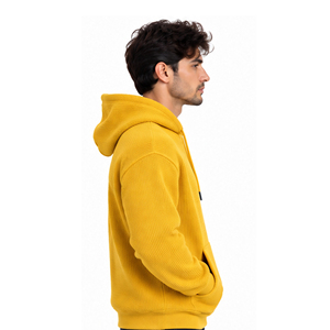 <b>Mens</b> Waffle Knit Hoodie Long Sleeve Pullover <b>Thermal</b> Casual Streetwear Winter Gym Sports Hooded Sweatshirt Custom Wholesale Wear - Product Image 5