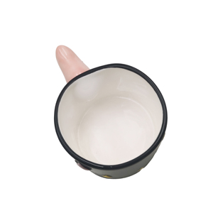 Matte Black Starry Night <b>Ceramic</b> Coffee <b>Cup</b> with Pink Accent Handle - Product Image 2