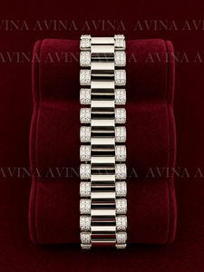 Reloj de Lujo para Hombre con Esfera Roja Sunburst, Diamantes Moissanite, Estilo Hip Hop, Completamente Cubierto de Diamantes, Fecha y Día, Automático, de Acero Inoxidable - Product Image 3