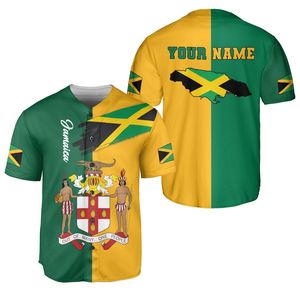 Camiseta de Béisbol Personalizable con la Bandera de Jamaica para Hombre - 100% Poliéster Sublimado con Nombre y Números del Equipo - Product Image 4