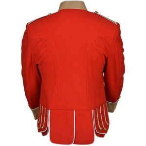 Hot Selling 2026 Ventoria Enterprises Scottish <b>Wool</b> Blend White Trim <b>Red</b> <b>Wool</b> Highland Doublet Pipe Band Jacket Top Wholesale - Product Image 2