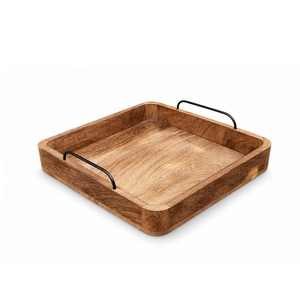 Durable Wooden Tray for Home Organization Serving Tea Coffee <b>Snacks</b> and Storage Purpose Available In Bulk Quantity - Product Image 1