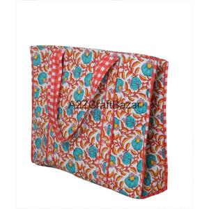 Bolsa de Mano Hecha a Mano 100% Algodón Puro con Asa Larga, Tamaño Grande, Artesanía India de Rajasthan - Product Image 4