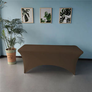 Nappe tricotée en Spandex fuchsia Couverture extensible ronde en polyester teint uni - Product Image 1