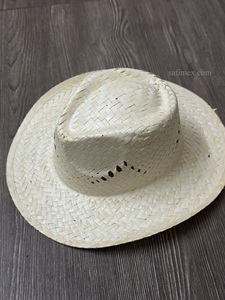 Sombrero de Vaquero de Paja Natural con Orificios de Ventilación de Hoja de Palma, Banda Interior, Logotipo Personalizado, Unisex, Precio Económico, Venta al Por Mayor - Product Image 2