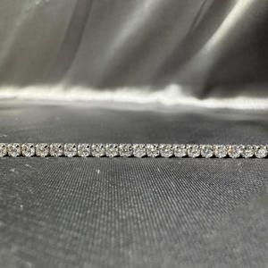 wholesale classic 18k white <b>gold</b> tennis bracelet def vs vvs lab grown diamonds 2mm 3mm chain girls wedding gift band - Product Image 2