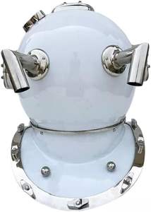 Soluciones de Embalaje Creativas, Casco Náutico de Buceo de Latón Vintage |   Casco Decorativo de Barco Marítimo |   18'' Blanco - Product Image 5