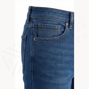 Jean en denim coupe droite délavé moyen pour homme, coupe slim, en coton, style décontracté, pantalon d'automne - Product Image 5