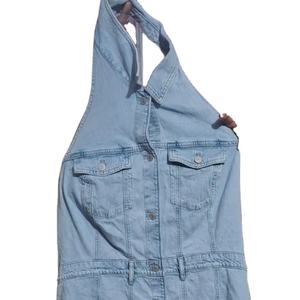 Vestido Vaquero de Cintura Alta, Transpirable, sin Espalda, Estilo Dulce, Holgado, Informal, de Moda para Mujer, para Primavera y Otoño - Product Image 1