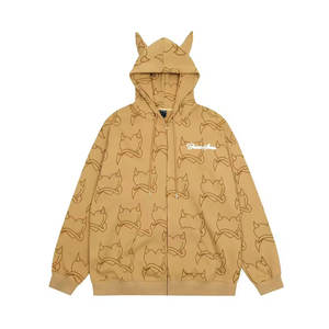 Sudadera con Capucha Bordada Vintage Personalizable para Hombre, Poliéster/Algodón, Corte Regular, Forro Polar de Alta Calidad, Transpirable, Diseño con Pedrería, Otoño - Product Image 1