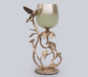 Luxury <b>Bird</b> and Vine Candle Holder with Gradient Glass Cup Customized Christmas Home & Table Decor - Product Image 2