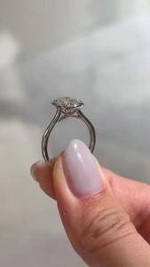Womens Elongated Cushion Cut Engagement <b>Ring</b> 3ct Bezel <b>Set</b> Lab Diamond <b>Ring</b> Split Shank <b>Gold</b> <b>Ring</b> Art Deco Wedding Gift - Product Image 5