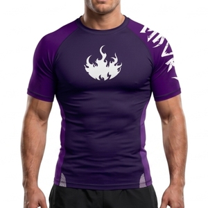 Vente en gros de chemises de compression Jiu Jitsu personnalisées avec logo, respirantes, à séchage rapide, écologiques, en polyester/spandex, unisexes, BJJ - Product Image 1
