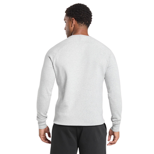 Sweat-shirt homme coupe ajustée gris clair en molleton premium, col rond, style athlétique décontracté pour le quotidien et le streetwear - Product Image 2