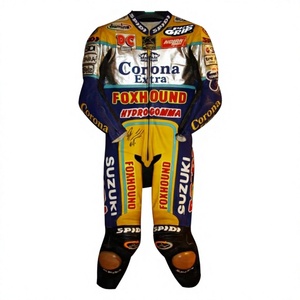 ชุดแข่งรถมอเตอร์ไซค์ Fabrizio Pirovano Zuzuki WSBK 1 ชิ้น ทำจากหนังวัว/หนังจิงโจ้ สำหรับขับขี่มอเตอร์ไซค์/จั๊มสูทสำหรับนักขี่มอเตอร์ไซค์/ชุดสำหรับนักขี่มอเตอร์ไซค์ระดับมืออาชีพ - Product Image 1