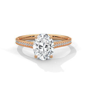 แหวนเพชรทองคำ 14K เพชรเพาะเลี้ยงในห้องปฏิบัติการ แหวนทองคำแท้ 18K สำหรับผู้หญิง สไตล์คลาสสิก รับรองโดย IGI แหวนหมั้น แหวนวันครบรอบ - Product Image 3