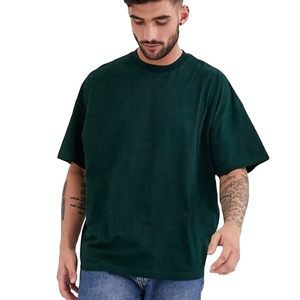 2024 camisetas informales de algodón de gran tamaño en blanco de alta calidad para hombre, precio al por mayor, camisetas lisas de Color sólido de verano para hombre a la venta - Product Image 1