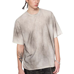 Camiseta de moda de alta calidad con efecto desgastado por el sol, degradado, oversize, personalizada, para hombre, estampada a mano. - Product Image 5