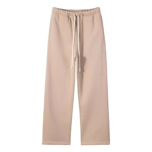 Pantalones anchos de hombre con cintura elástica y cordón, pantalones casuales de punto rosa sólido - Product Image 3