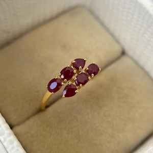 Bague élégante en rubis naturel, bague de fiançailles en argent sterling 925 plaqué or 14 carats, style Art Déco classique pour femme - Product Image 3