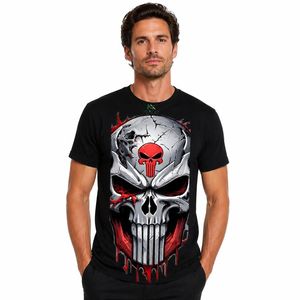 T-shirt personnalisé à sublimation avec motif crâne 3D, streetwear pour hommes, col rond, vente en gros, prix d'usine OEM - Product Image 3