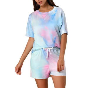 Conjunto de camiseta y pantalón corto de color liso para mujer, elegante conjunto de verano para chicas, dos piezas informales de algodón para damas. - Product Image 5