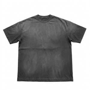 เสื้อยืดโอเวอร์ไซส์สไตล์วินเทจสตรีทแวร์ผู้ชายผ้าฝ้าย 100% ล้างสีแบบแอซิดวอช รับผลิตตามสั่งพร้อมโลโก้ OEM ขายส่ง - Product Image 1