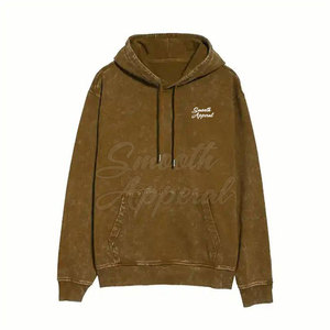 เสื้อฮู้ดดี้ผู้ชายเท่ห์ๆ ล้างสีแบบแอซิดวอช ผ้าฝ้าย 100% ระบายอากาศได้ดี เป็นมิตรกับสิ่งแวดล้อม สไตล์ลำลอง สตรีทแวร์ ใส่ได้ทุกวัน - Product Image 3