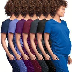 Conjunto de Uniformes Médicos de Maternidad para Mujer, a la Moda y Económicos, Top y Pantalones Jogger de Pierna Ajustada, Uniformes Quirúrgicos Médicos de Poliéster y Spandex - Product Image 3