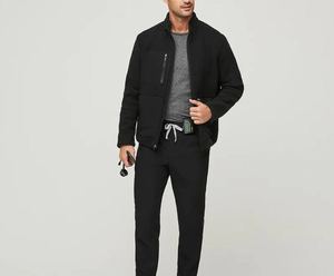 Veste médicale d'hiver à manches longues avec fermeture éclair, tissu extensible respirant, uniforme de travail pour infirmières et médecins - Product Image 5