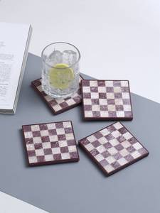 Sous-verres carrés en résine avec tapis antidérapants, design moderne, écologiques, 4x4 pouces, épaisseur personnalisée - Product Image 6