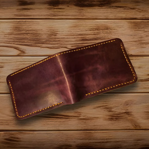 Minimalist <b>Black</b> <b>Leather</b> Bifold Handmade <b>Wallet</b> With Handstitching Built With Multiple Card Slots and Currency Pocket Travel - Product Image 4