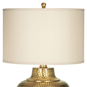 Elegant design Hammered Gold <b>Table</b> Lamp Luxury Textured Metal Base White Fabric Shade Elegant <b>Bedside</b> Nightstand Light Home Deco - Product Image 4