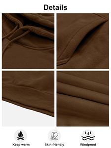 Sweat-shirts à capuche pour hommes, décontractés, à fermeture éclair, 100% coton, unis, d'hiver, avec poches, manches longues - Product Image 2