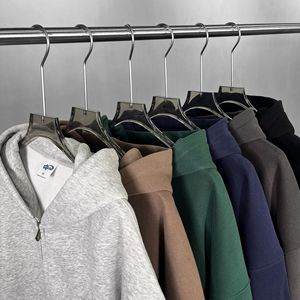 เสื้อฮู้ดซิปผู้ชายคุณภาพพรีเมียม ผ้าฝ้าย 100% สีพื้น ทรงปกติ สวมใส่สบาย เหมาะสำหรับฤดูหนาว บุซับในอย่างดี เป็นมิตรต่อสิ่งแวดล้อม ผ้าเฟรนช์เทอร์รี่ - Product Image 3