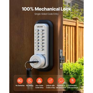 Serratura Meccanica con Tastierino Numerico a Pulsante Singolo 2.0, Combinazione Senza Chiave, Codice 4-7 Cifre, per Porte, Serrature Intelligenti - Product Image 2