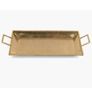 Plateau de service décoratif en acier inoxydable pur fait main, forme carrée, finition dorée antique brillante, accent décoratif pour la maison - Product Image 6