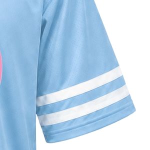 เสื้อเจอร์ซีย์กีฬาคอวีปักลายโลโก้แจ็คแอนด์จิลสีฟ้าอ่อน แขนสั้น แถบสีขาว เสื้อทีมกีฬา ชุดยูนิฟอร์ม - Product Image 3