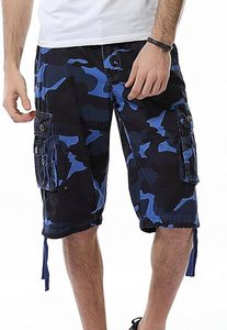 Shorts cargo camouflage pour homme 100% coton toile taille mi-haute braguette boutonnée décontracté longueur Bermuda poches respirant - Product Image 4
