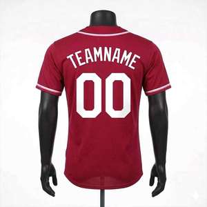 Camiseta de Béisbol con Botones y Rayas de Pakistán, Diseño Personalizado, Impresión por Sublimación, Transpirable, 100% Poliéster, Camisetas de Softbol - Product Image 3