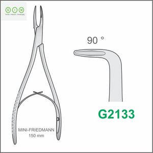 Pinzas de Fijación Curvas de Acero Inoxidable Mini Friedmann Rongeur de 150 mm, Instrumento Quirúrgico Manual para Corte de Hueso, Tipo Stille Ruskin - Product Image 2