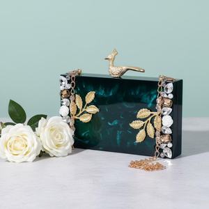 TCE Presenta un Bolso de Mano de Lujo Hecho a Mano con Mosaico de Resina, Madera y Mármol para Mujer, Ideal para Fiestas, Bodas, Eventos Nocturnos, Accesorio para las Cuatro Estaciones - Product Image 1