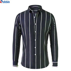 Chemises habillées respirantes de haute qualité pour hommes - Manches longues, style bureau uni, col rabattable, motifs imprimés disponibles - Product Image 6